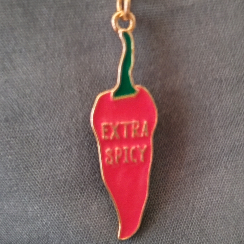Extra Spicy Pepper Pendant Gold Plated Necklace Cinco De Mayo